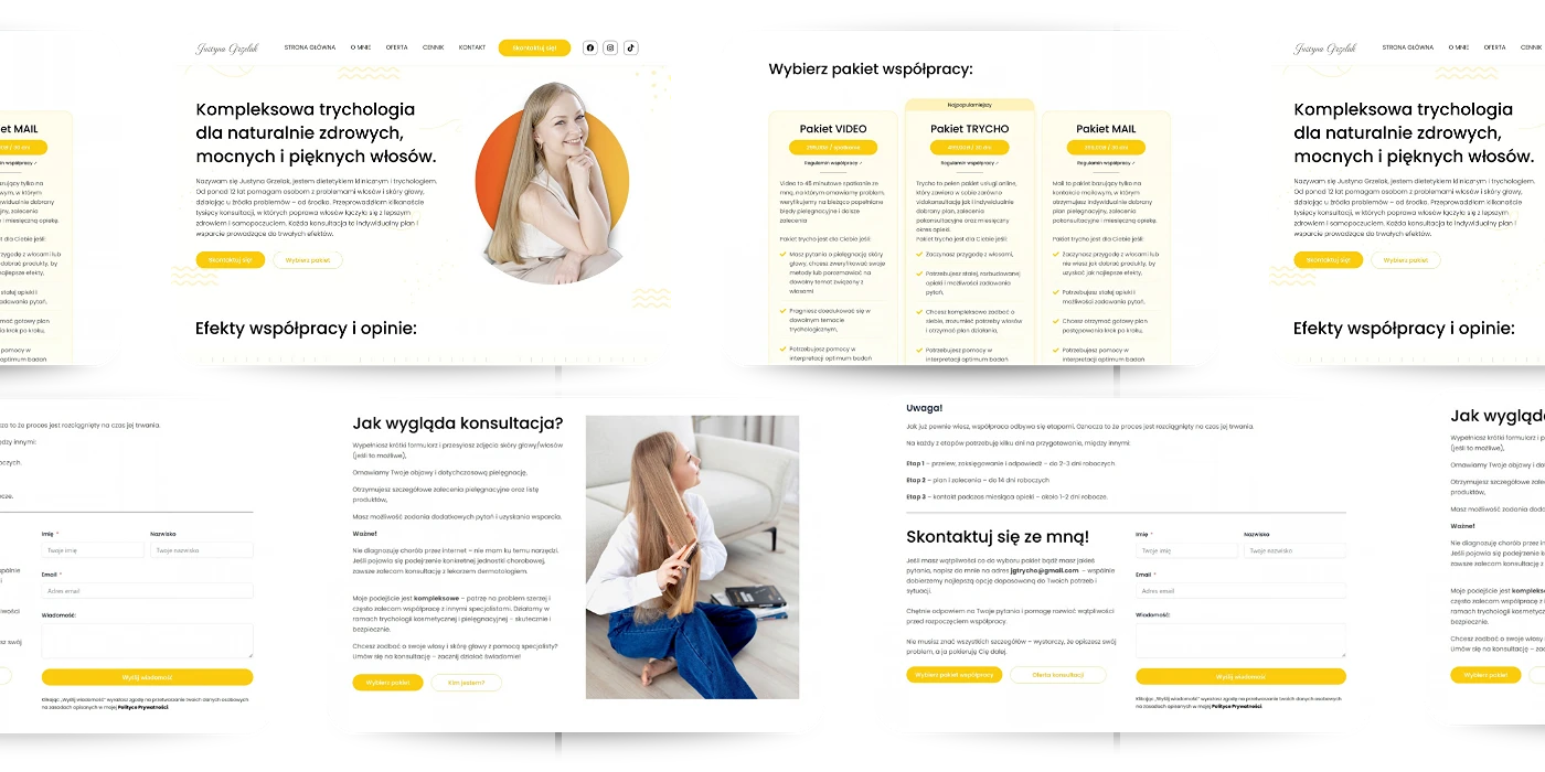 Strony internetowe One Page – makieta